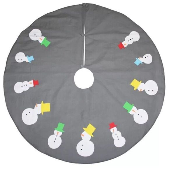 H for Happy Whimsy Snowmen Holiday Tree Skirt Bed and Bath Beyond NEW - Picture 1 of 8